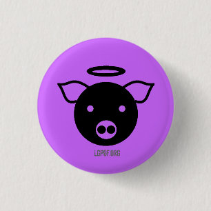 PiGcasso Art Exhibit - Angel Piggy 3 Cm Round Badge