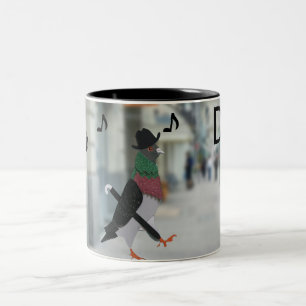 Pigeon About Town Editable Funny Father’s Day  Two-Tone Coffee Mug