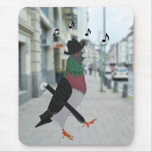 Pigeon About Town Editable Funny Mouse Pad