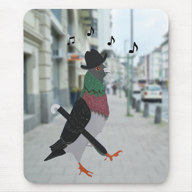 Pigeon About Town Editable Funny  Mouse Pad (Front)