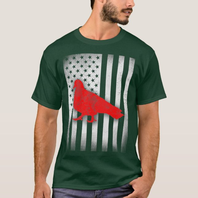 pigeon Bird shirt US Flag (Front)