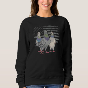 Pigeon Breeder - Vintage Pigeon US Flag - Pigeon W Sweatshirt