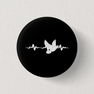 Pigeon Carrier Pigeon Heartbeat 3 Cm Round Badge