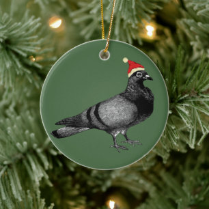 pigeon christmas ceramic tree decoration