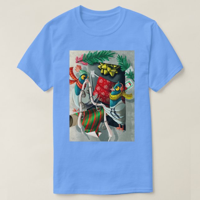 Pigeon Christmas T-Shirt (Design Front)