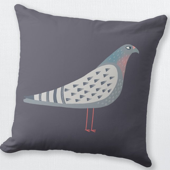 Pigeon Cushion (Fun Pigeon throw pillow for bird lovers)