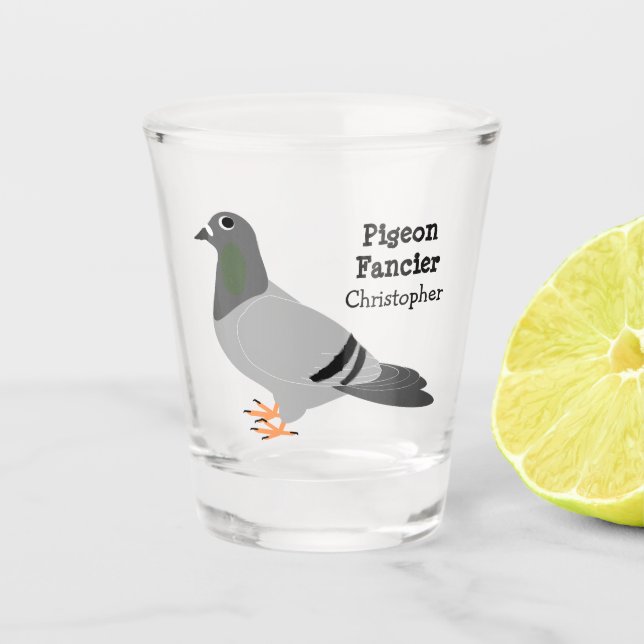 Pigeon Design Shot Glass (Front)