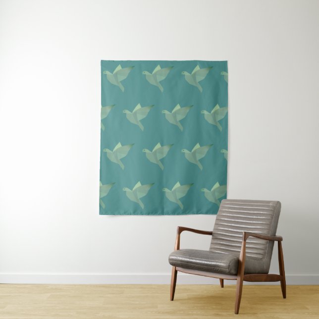 Pigeon, Dove vector drawing  Wall Tapestry (In Situ)