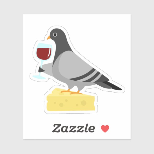 Pigeon Drinking Wine Vinyl Stickers (Sheet)