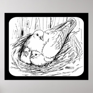 Pigeon Family Poster