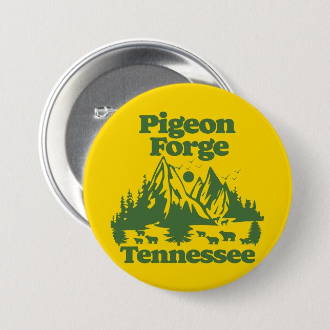 Pigeon Forge Tennessee 7.5 Cm Round Badge (Front & Back)