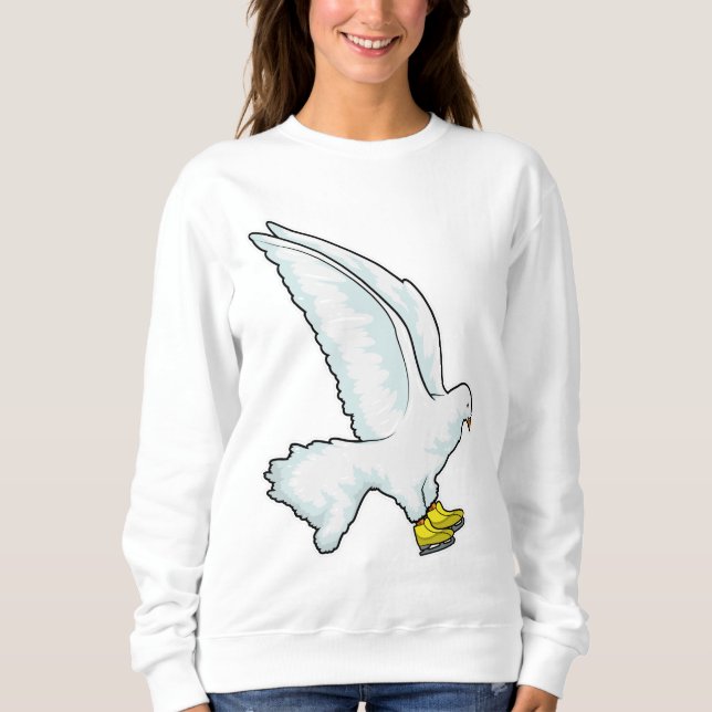 Pigeon Ice skating Ice skates Sweatshirt (Front)