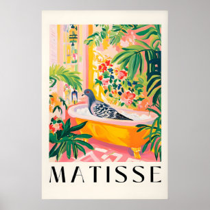 Pigeon in Bathtub Art Print Funny Matisse Style