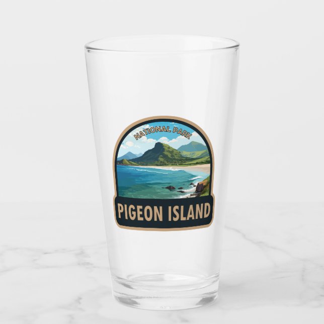 Pigeon Island National Park Saint Lucia Travel Art Glass (Front)