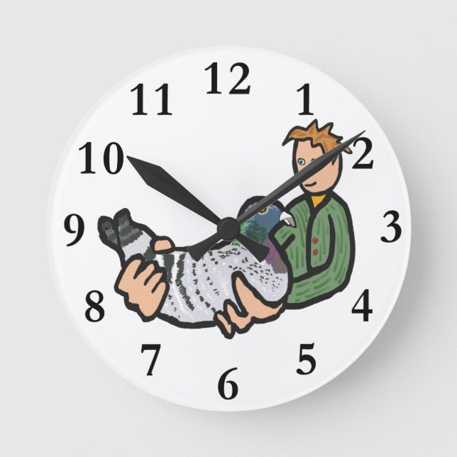 Pigeon Keeping Round Clock (Front)