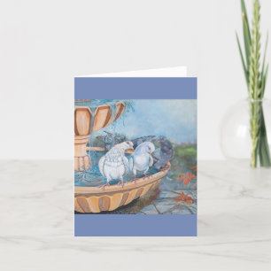 Pigeon Love, Bubble bath in the park Holiday Card