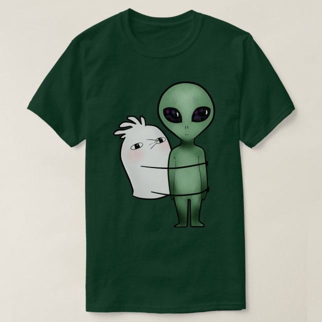 Pigeon loves aliens T-Shirt (Design Front)
