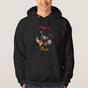 Pigeon Mom Flowers Pigeon Bow Tie Lover Mother's D Hoodie