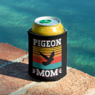Pigeon Mum Bird Fly Animal Cute Pigeon Birds Retro Can Cooler