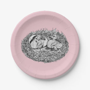 Pigeon Nest Babies Paper Plate