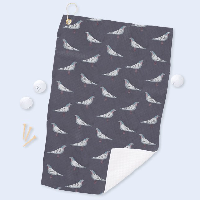 Pigeon Pattern Golf Towel (Pigeon bird pattern golf towel)