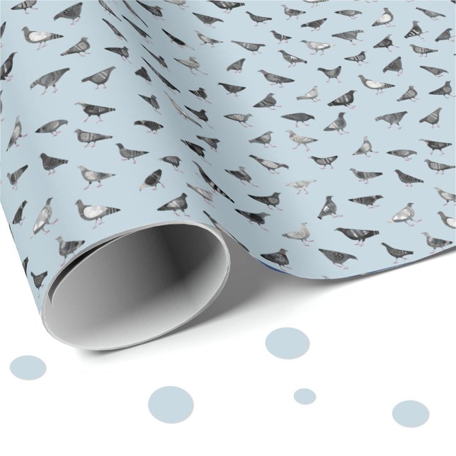Pigeon Pattern Wrapping Paper (Fun Pigeon gift wrapping paper roll for bird lovers.)