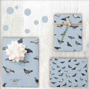 Pigeon Pattern Wrapping Paper Sheet