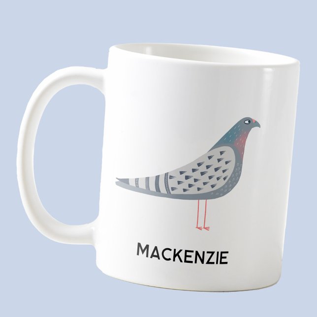 Pigeon Personalised Coffee Mug (Personalized pigeon coffee mug for bird fanciers everywhere)