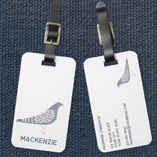 Pigeon Personalised Luggage Tag