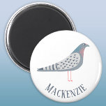 Pigeon Personalised Magnet<br><div class="desc">A fun pigeon. Perfect for bird fanciers,  pigeon racers or anyone else who loves these characterful creatures.  Original art by Nic Squirrell.  Change the name to customise.</div>