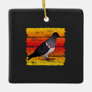 Pigeon - Pigeon Retro Gift Ceramic Ornament