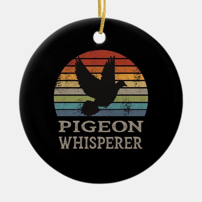 Pigeon - Pigeon Whisperer Ceramic Tree Decoration (Front)