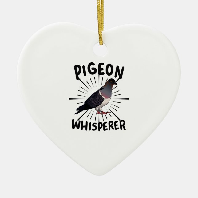 Pigeon - Pigeon Whisperer  Ceramic Tree Decoration (Front)