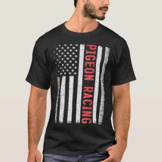 Pigeon Racing American Flag July Breeder T-Shirt