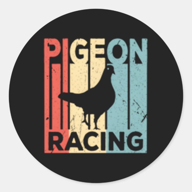 Pigeon Racing Classic Round Sticker (Front)