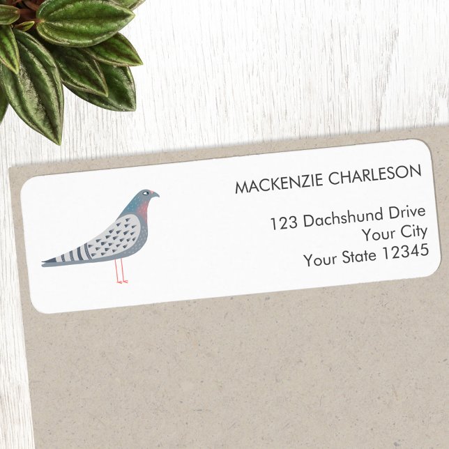 Pigeon Return Address (Fun homing pigeon bird themed personalized return address sticker label)