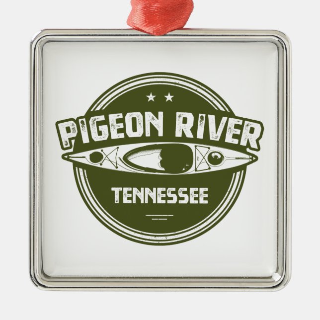 Pigeon River, Tennessee Metal Tree Decoration (Front)