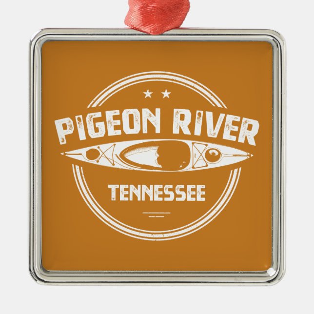 Pigeon River, Tennessee Metal Tree Decoration (Front)