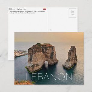 Pigeon Rock, Beirut, Lebanon Travel Postcard