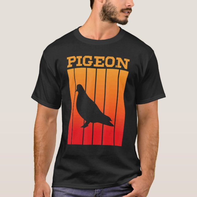 Pigeon Shadow Silhouette At Sunset T-Shirt (Front)