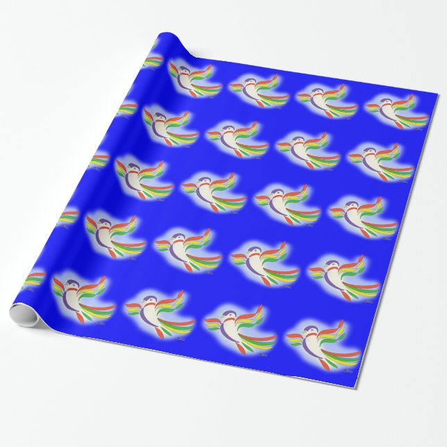 Pigeon Stylised Bird Wrapping Paper (Unrolled)