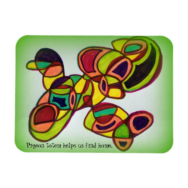 Pigeon Totem Magnet (Horizontal)