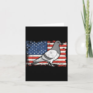 Pigeon Usa Flag Patriotic 4th Of July Aamerican Card