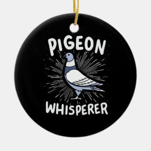 Pigeon Whisperer Ceramic Tree Decoration