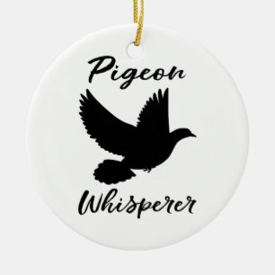 Pigeon Whisperer for a Bird Lover Ceramic Tree Decoration