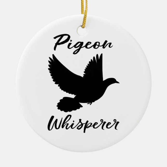 Pigeon Whisperer for a Bird Lover Ceramic Tree Decoration (Front)