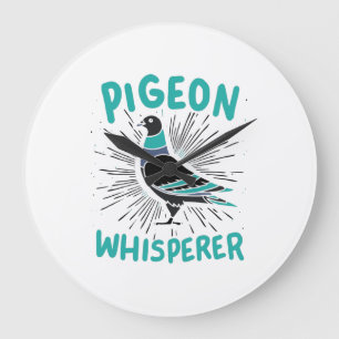 Pigeon Whisperer Large Clock