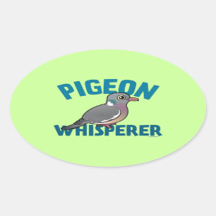 Pigeon Whisperer Oval Sticker