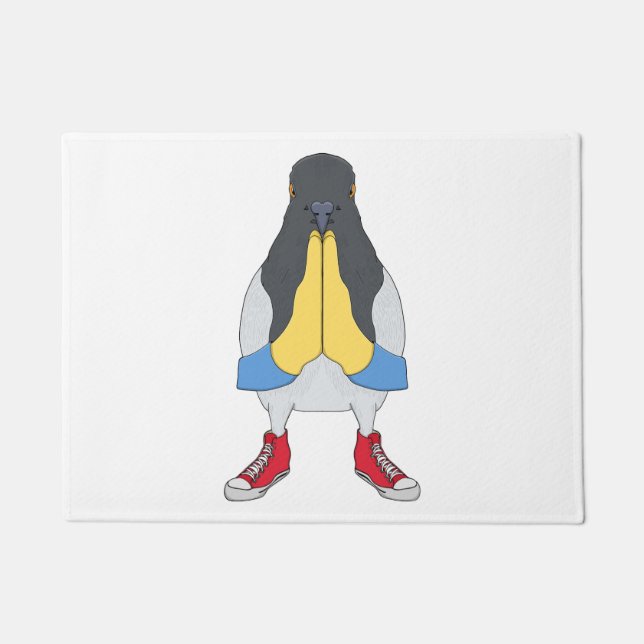 Pigeon with Shoes Doormat (Front)