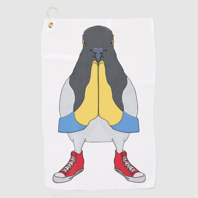 Pigeon with Shoes Golf Towel (Front)